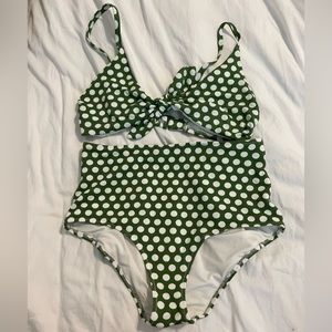 AE green polka dot bikini